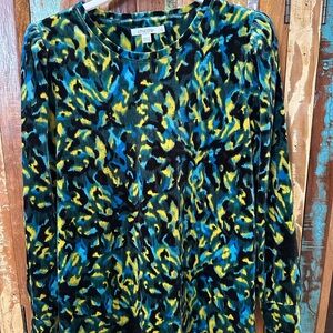 Chico's Multicolor Abstract Velvet/Velour Print Top